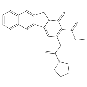Methyl 9,11-dihydro-9-oxo-7-[2-oxo-2-(1-pyrrolidinyl)ethyl]indolizino[1,2-b]quinoline-8-carboxylate结构式
