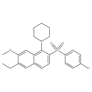3-(4-Chlorobenzenesulfonyl)-6,7-dimethoxy-4-(piperidin-1-yl)quinoline结构式