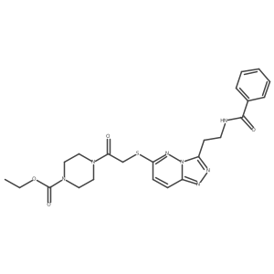 Ethyl 4-(2-((3-(2-benzamidoethyl)-[1,2,4]triazolo[4,3-b]pyridazin-6-yl)thio)acetyl)piperazine-1-carboxylate Structure