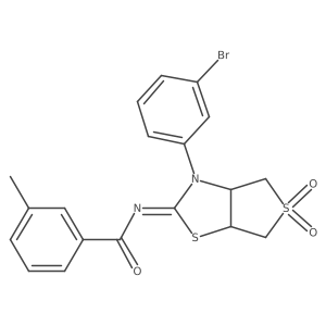 (Z)-N-(3-(3-bromophenyl)-5,5-dioxidotetrahydrothieno[3,4-d]thiazol-2(3H)-ylidene)-3-methylbenzamide Structure