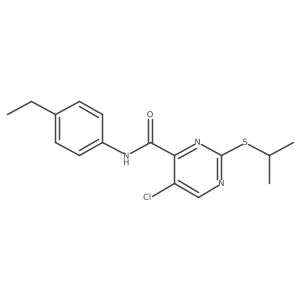 5-chloro-N-(4-ethylphenyl)-2-(propan-2-ylsulfanyl)pyrimidine-4-carboxamide结构式