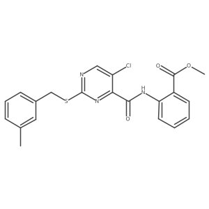 Methyl 2-[({5-chloro-2-[(3-methylbenzyl)sulfanyl]pyrimidin-4-yl}carbonyl)amino]benzoate结构式