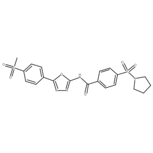 N-(5-(4-(methylsulfonyl)phenyl)-1,3,4-oxadiazol-2-yl)-4-(pyrrolidin-1-ylsulfonyl)benzamide结构式