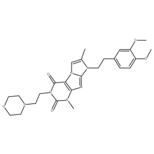 8-(3,4-dimethoxyphenethyl)-1,7-dimethyl-3-(2-morpholinoethyl)-1H-imidazo[2,1-f]purine-2,4(3H,8H)-dione Structure