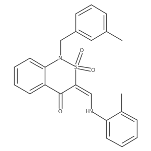 (Z)-1-(3-methylbenzyl)-3-((o-tolylamino)methylene)-1H-benzo[c][1,2]thiazin-4(3H)-one 2,2-dioxide结构式