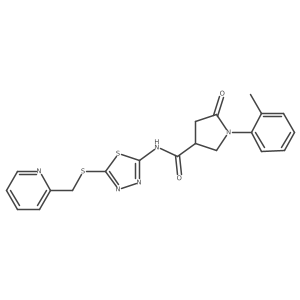 5-oxo-N-(5-((pyridin-2-ylmethyl)thio)-1,3,4-thiadiazol-2-yl)-1-(o-tolyl)pyrrolidine-3-carboxamide Structure