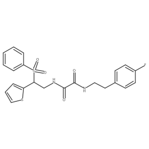 N1-(4-fluorophenethyl)-N2-(2-(phenylsulfonyl)-2-(thiophen-2-yl)ethyl)oxalamide结构式