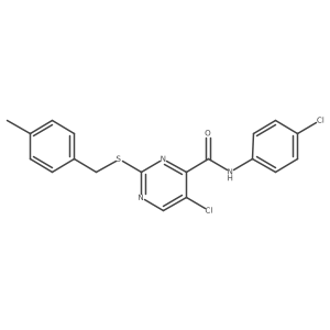 5-chloro-N-(4-chlorophenyl)-2-[(4-methylbenzyl)sulfanyl]pyrimidine-4-carboxamide结构式