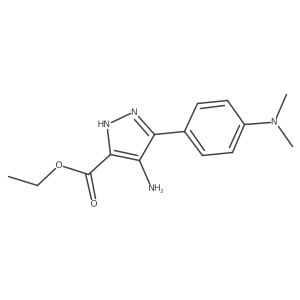1H-Pyrazole-3-carboxylic acid, 4-amino-5-(4-(dimethylamino)phenyl)-, ethyl ester结构式