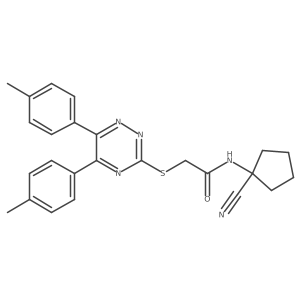 2-{[5,6-bis(4-methylphenyl)-1,2,4-triazin-3-yl]sulfanyl}-N-(1-cyanocyclopentyl)acetamide结构式