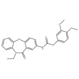 2-(3,4-dimethoxyphenyl)-N-(10-ethyl-11-oxo-10,11-dihydrodibenzo[b,f][1,4]oxazepin-2-yl)acetamide结构式