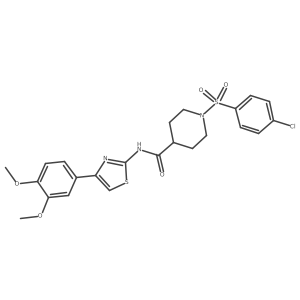 1-((4-chlorophenyl)sulfonyl)-N-(4-(3,4-dimethoxyphenyl)thiazol-2-yl)piperidine-4-carboxamide Structure