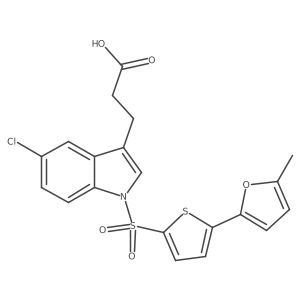 3-{5-Chloro-1-[5-(5-methyl-furan-2-yl)-thiophene-2-sulfonyl]-1h-indol-3-yl}-propionic acid Structure