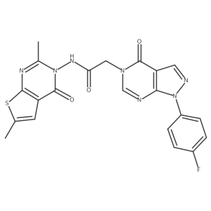 N-(2,6-dimethyl-4-oxothieno[2,3-d]pyrimidin-3(4H)-yl)-2-[1-(4-fluorophenyl)-4-oxo-1,4-dihydro-5H-pyrazolo[3,4-d]pyrimidin-5-yl]acetamide Structure