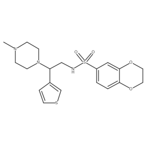 N-(2-(4-methylpiperazin-1-yl)-2-(thiophen-3-yl)ethyl)-2,3-dihydrobenzo[b][1,4]dioxine-6-sulfonamide结构式