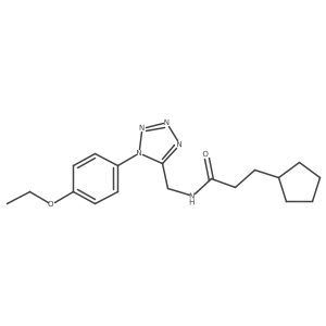 3-cyclopentyl-N-((1-(4-ethoxyphenyl)-1H-tetrazol-5-yl)methyl)propanamide结构式