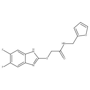 2-[(5,6-Difluoro-1H-benzimidazol-2-yl)thio]-N-(2-furanylmethyl)acetamide Structure