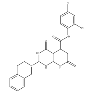 N-(2,4-dichlorophenyl)-2-(3,4-dihydro-1H-isoquinolin-2-yl)-4,7-dioxo-1,2,3,4a,5,6,8,8a-octahydropyrido[2,3-d]pyrimidine-5-carboxamide Structure