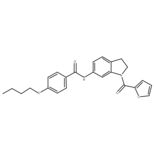 4-butoxy-N-(1-(furan-2-carbonyl)indolin-6-yl)benzamide结构式