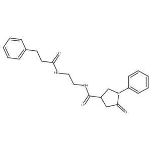 5-oxo-1-phenyl-N-{2-[(3-phenylpropanoyl)amino]ethyl}pyrrolidine-3-carboxamide结构式
