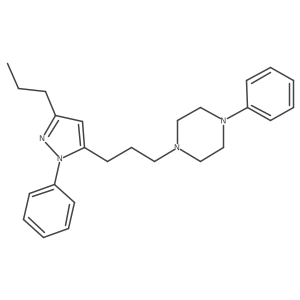 1-phenyl-4-(3-(1-phenyl-3-propyl-1H-pyrazol-5-yl)propyl)piperazine结构式