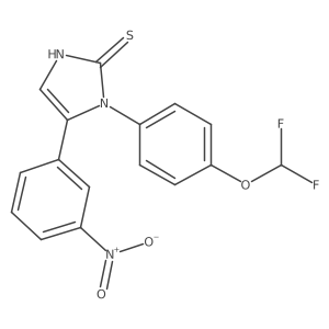 1-[4-(difluoromethoxy)phenyl]-5-(3-nitrophenyl)-1H-imidazole-2-thiol结构式