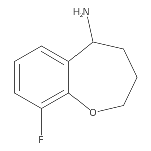 9-Fluoro-2,3,4,5-tetrahydro-1-benzoxepin-5-amine结构式
