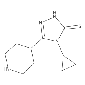 4-cyclopropyl-5-(piperidin-4-yl)-4H-1,2,4-triazole-3-thiol结构式