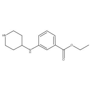 Ethyl 3-[(piperidin-4-yl)amino]benzoate结构式