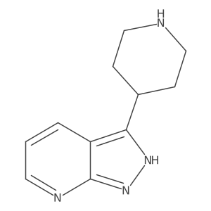 1H-Pyrazolo[3,4-b]pyridine, 3-(4-piperidinyl)-结构式