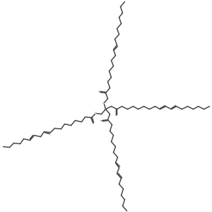 4-Oxo-2-(2-oxo-10,12-nonadecadien-1-yl)-2-[(2-oxo-10-nonadecen-1-yl)oxy]-12,14-heneicosadien-1-yl 9,12-octadecadienoate Structure