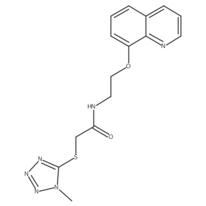 2-((1-methyl-1H-tetrazol-5-yl)thio)-N-(2-(quinolin-8-yloxy)ethyl)acetamide结构式