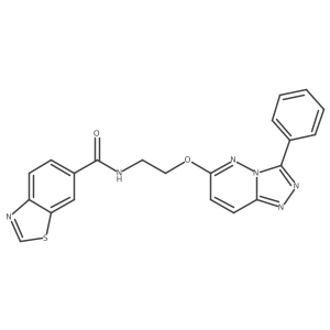 N-(2-((3-phenyl-[1,2,4]triazolo[4,3-b]pyridazin-6-yl)oxy)ethyl)benzo[d]thiazole-6-carboxamide结构式