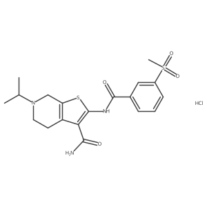 6-Isopropyl-2-(3-(methylsulfonyl)benzamido)-4,5,6,7-tetrahydrothieno[2,3-c]pyridine-3-carboxamide hydrochloride Structure