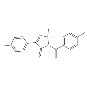 1-(4-fluorobenzoyl)-4-(4-fluorophenyl)-2,2-dimethyl-2,5-dihydro-1H-imidazole-5-thione结构式
