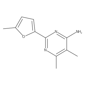 5,6-Dimethyl-2-(5-methylfuran-2-yl)pyrimidin-4-amine结构式