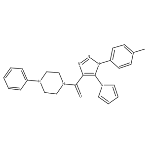 (5-(1H-pyrrol-1-yl)-1-(p-tolyl)-1H-1,2,3-triazol-4-yl)(4-phenylpiperazin-1-yl)methanone结构式