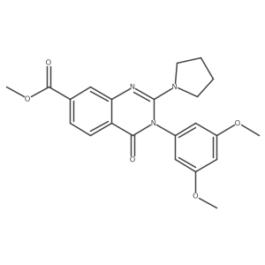 Methyl 3-(3,5-dimethoxyphenyl)-4-oxo-2-(pyrrolidin-1-yl)-3,4-dihydroquinazoline-7-carboxylate结构式