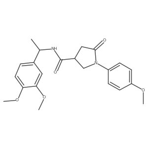 N-[1-(3,4-dimethoxyphenyl)ethyl]-1-(4-methoxyphenyl)-5-oxopyrrolidine-3-carboxamide结构式