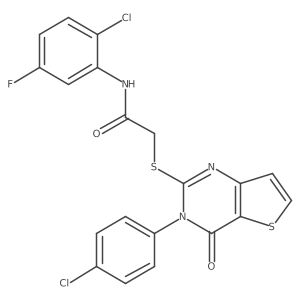N-(2-chloro-5-fluorophenyl)-2-{[3-(4-chlorophenyl)-4-oxo-3,4-dihydrothieno[3,2-d]pyrimidin-2-yl]sulfanyl}acetamide Structure