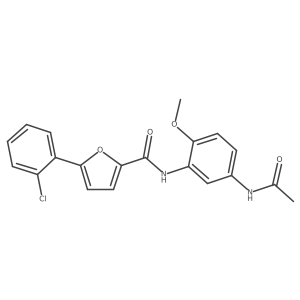 N-[5-(acetylamino)-2-methoxyphenyl]-5-(2-chlorophenyl)furan-2-carboxamide结构式
