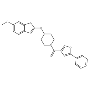 (4-((6-Methoxybenzo[d]thiazol-2-yl)oxy)piperidin-1-yl)(5-phenylisoxazol-3-yl)methanone Structure