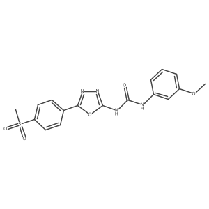 1-(3-Methoxyphenyl)-3-(5-(4-(methylsulfonyl)phenyl)-1,3,4-oxadiazol-2-yl)urea结构式