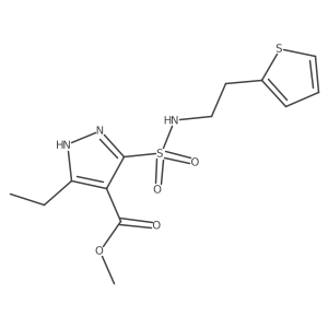 methyl 3-ethyl-5-{[2-(thiophen-2-yl)ethyl]sulfamoyl}-1H-pyrazole-4-carboxylate Structure