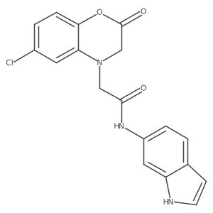 2-(6-chloro-2-oxo-2,3-dihydro-4H-1,4-benzoxazin-4-yl)-N-(1H-indol-6-yl)acetamide结构式