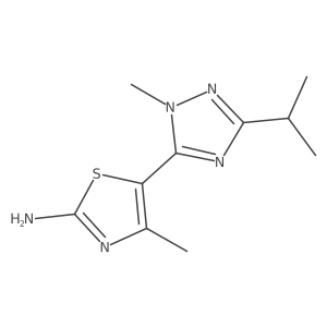 4-methyl-5-[1-methyl-3-(propan-2-yl)-1H-1,2,4-triazol-5-yl]-1,3-thiazol-2-amine结构式
