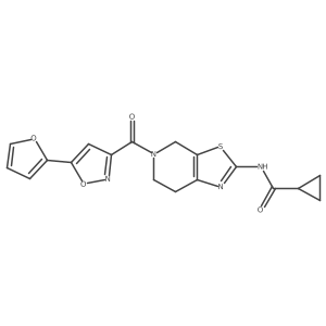 N-(5-(5-(furan-2-yl)isoxazole-3-carbonyl)-4,5,6,7-tetrahydrothiazolo[5,4-c]pyridin-2-yl)cyclopropanecarboxamide Structure