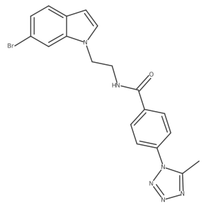 N-[2-(6-bromo-1H-indol-1-yl)ethyl]-4-(5-methyl-1H-1,2,3,4-tetraazol-1-yl)benzamide结构式