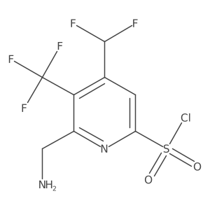 2-(Aminomethyl)-4-(difluoromethyl)-3-(trifluoromethyl)pyridine-6-sulfonyl chloride Structure