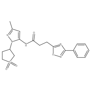N-[1-(1,1-dioxidotetrahydrothiophen-3-yl)-3-methyl-1H-pyrazol-5-yl]-3-(3-phenyl-1,2,4-oxadiazol-5-yl)propanamide结构式